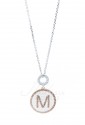 Collana Donna Lunga Iniziale White Lettera M Dvccio 7876