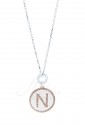 Collana Donna Lunga Iniziale White Lettera N Dvccio 7878