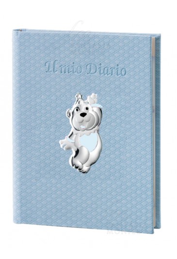 Diario Del Neonato Baby Pelle Celeste Argento Bilamin Valenti 10775/C