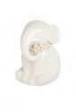 Elefante Portafortuna Porcellana Bianca Roselline Handmade Hervit 25445C