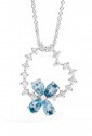 Collana Donna Cuore Diamanti Naturali Acqua Marina Oro 18kt Modello Trilly Recarlo XE145/BAQ