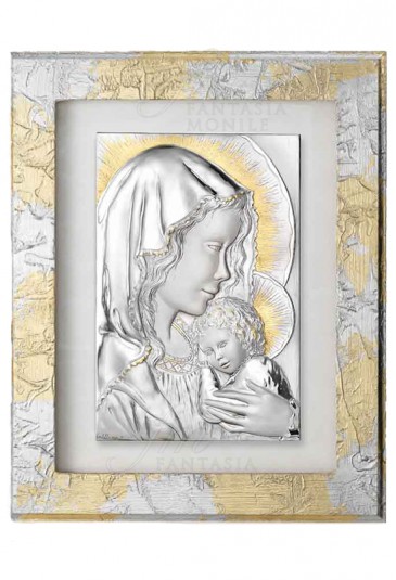 Quadro Sacro Argento Legno Madonna Acca 146B.19