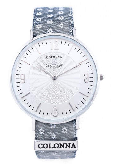 Orologio Uomo Polsino Sartoriale Tessuto Stelle Grigio Colonna 55GJKFM