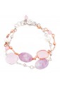 Bracciale Donna Cerise Pietre Occhio Di Gatto Perle Cristalli Ottone Sovrani J2442