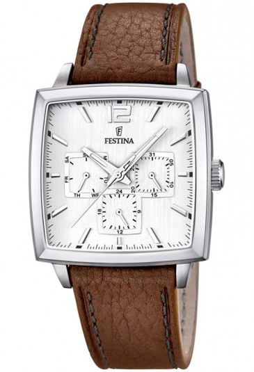 Orologio Festina Uomo Elegante Acciaio Multifunzione Cinturino Pelle F16784/1