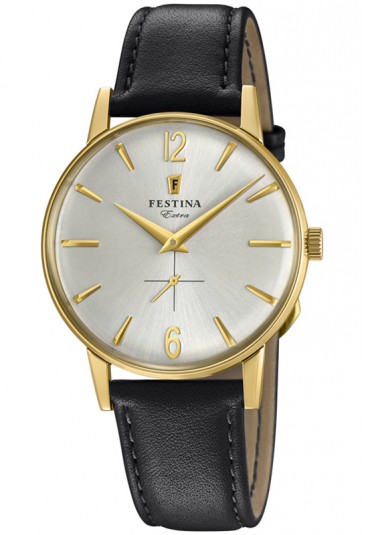 Orologio Uomo Acciaio Gold Elegante Quadrante Argento Collezione Extra Festina F20249/2