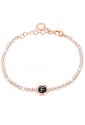 Bracciale Tennis Donna Rose Smalto Nero Lettera F Dvccio 14UPUFM