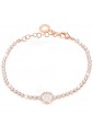 Bracciale Tennis Donna Rose Smalto Bianco Cristalli Lettera B Dvccio OOZ13FM