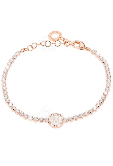 Bracciale Tennis Donna Rose Smalto Bianco Lettera M Dvccio K0XHIFM