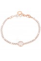 Bracciale Tennis Donna Rose Smalto Bianco Cristalli Lettera O Dvccio W05QZFM