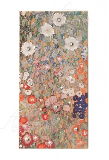 Quadro Gustav Klimt Giardino Dei Fiori Argento 925 Legno 31x61 Acca QD.84 KL