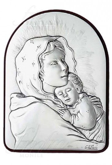 Quadro Madonna Con Bambino Argento 925 Legno Acca 82KT.1