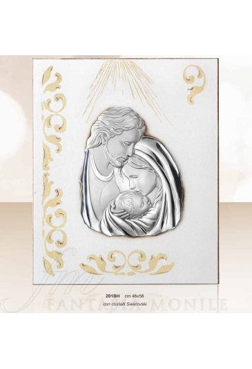 Quadro Sacro Argento Legno Sacra Famiglia Acca 201BH