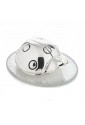 Coccinella Portafortuna Placcata Argento Vetro Bianco Misura Medium Acca AR 732 CC