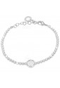 Bracciale Tennis Donna Silver Smalto Bianco Cristalli Lettera D Dvccio UZ06NFM