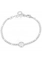 Bracciale Tennis Donna Silver Smalto Bianco Cristalli Lettera E Dvccio J45RWFM