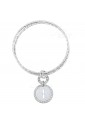 Bracciale Donna Cerchi Rigidi Charm cerchio Cristalli Argento 925 Lettera I Dvccio LY4WIFM