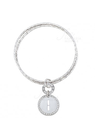 Bracciale Donna Cerchi Argento 925 Lettera I Charm Dvccio LY4WIFM