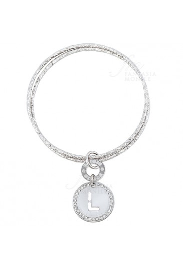 Bracciale Donna Cerchi Argento 925 Lettera L Charm Dvccio CHSBAFM