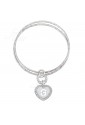 Bracciale Donna Cerchi Rigidi Charm Cuore Cristalli Argento 925 Lettera G Dvccio 9F8UQFM