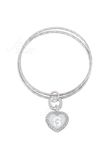 Bracciale Donna Cerchi Argento 925 Lettera G Cuore Dvccio 9F8UQFM