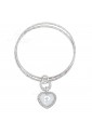 Bracciale Donna Cerchi Rigidi Charm Cuore Cristalli Argento 925 Lettera P Dvccio UOY5TFM