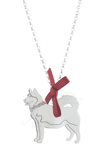 Collana Charm Cane Husky Argento 925% Dog Happy Pets Enpa Unoaerre BQIO5FM