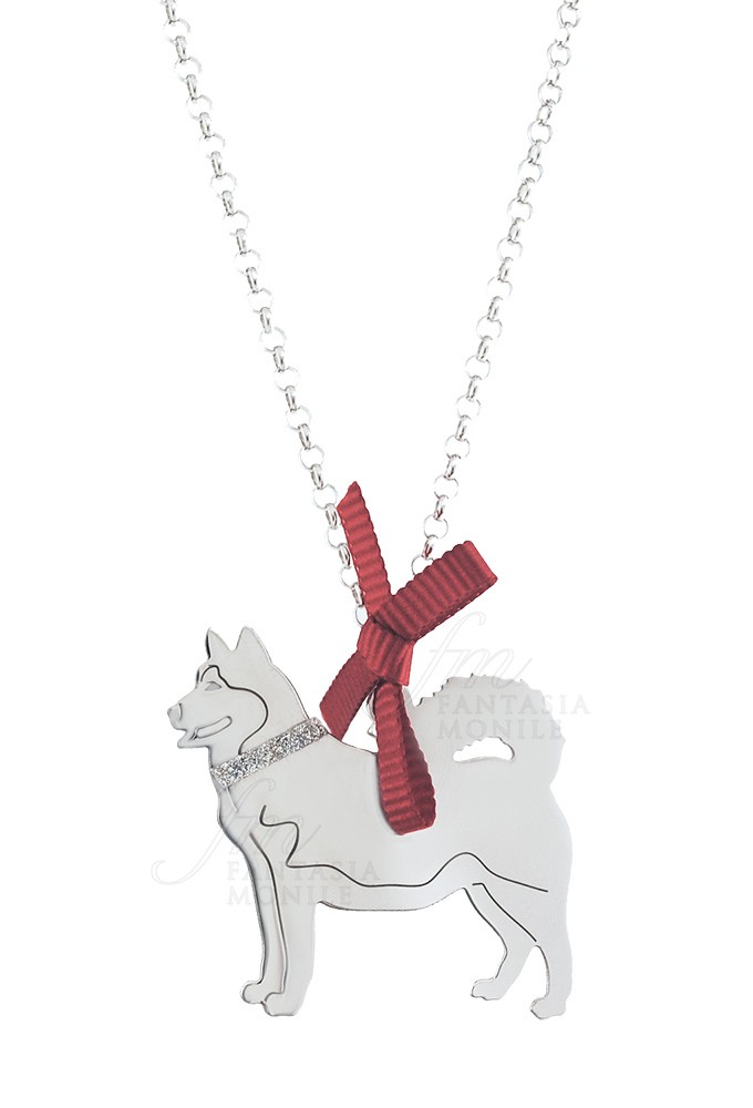 Collana sottile I Love My Dog con ciondolo cane di razza Labrador