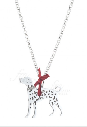 Collana Charm Cane Dalmata Argento 925% Dog Happy Pets Enpa Unoaerre RXPBHFM