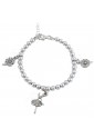 Bracciale Mestieri Charms Ballerina Fiori Argento Fantasia Monile MUP20FM