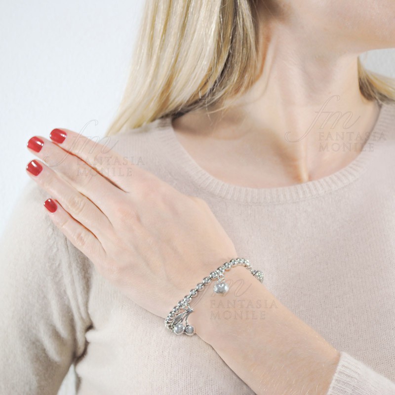 COLLANA DONNA ARGENTO 925 RODIATO PIETRA NATURALE QUARZO FRAGOLA