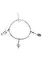 Bracciale Mestieri CharmsMusicista Chiave violino Tromba Chitarra Argento Fantasia Monile T7BH9FM