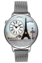 Orologio Braccialini Donna Cartoline Parigi Paris Quadrante 3D Cinturino Mesh Acciaio TUA 183/AM