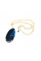 Collana Ottone Dorato Ciondolo Blu Sintetico CF1800BA