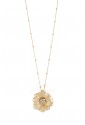 Collana Ciondolo Fiore Argento 925 Dorato Satinato Fantasia Monile 3XFPKFM