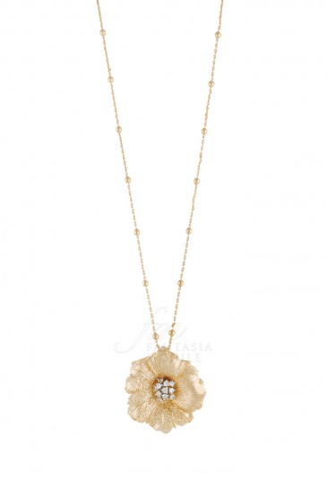 MadamLili - Ciondolo in vero dente di leone con catenina da 70 cm - argento sterling 925 placcato oro - Gioielli naturali - Fatto a mano - Esclusivo portagioie in argento Sterling