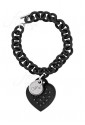 Bracciale OPS! Studs Silicone Gomma Nero Borchie Cuore OPSBR-70