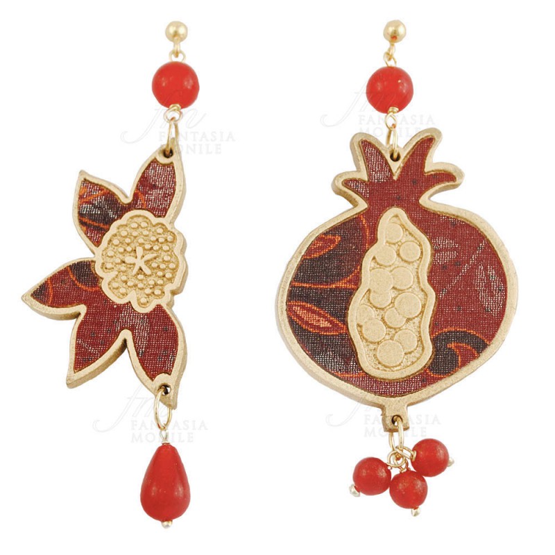 Orecchini Bohemiensen Goccia Cristallo Rosso - Vintage Indian Donne Bijoux Sposa Oro Antico