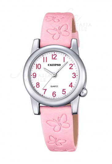 Orologio Calypso Junior Collection Kids Bambina Cassa Acciaio Cinturino Rosa Farfalle K5711/2