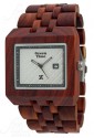 Orologio Uomo Legno Sandalo Wood Quadrato Square Green Time ZW004C