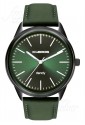 Orologio KeBros Untrapiatto Uomo Dandy Acciaio Pelle Verde Design 9486-3