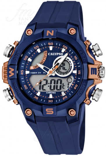 Orologio Calypso Uomo Anadigi Blu Rose K5586/5