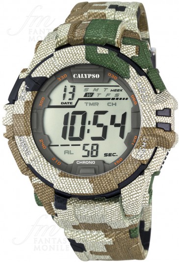 Orologio Calypso Uomo Digitale Camouflage Mimetico K5681/3