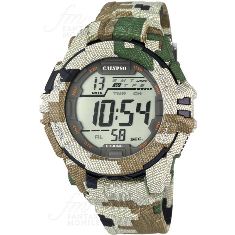 Orologio Calypso Uomo Digitale Camouflage Mimetico K5681/3 - Fantasia Monile