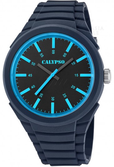 Orologio Calypso Uomo Solo Tempo Blu Celeste Gomma K5725/6