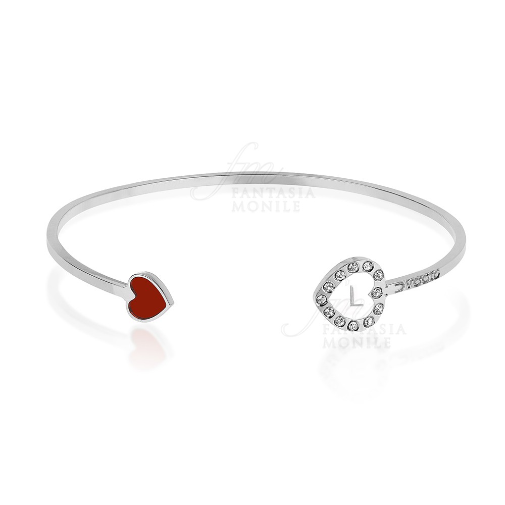 Manfnee Bracciale A Cavo Con Cuore In Acciaio Inossidabile – Gioiello Donna E Ragazza, Regolabile 17-20 Cm, Regalo Con Astuccio - 2