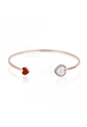 Bracciale Dvccio Cuore Donna Rigido Lettera E Rose 1D2I6FM