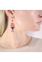 Orecchini Lebole Gioielli Kimono Mini Argento Seta Giapponese Pietra Rubino YTALFFM