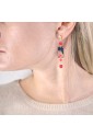 Orecchini Lebole Gioielli Kimono Mini Argento Seta Giapponese Pietra Rubino YTALFFM