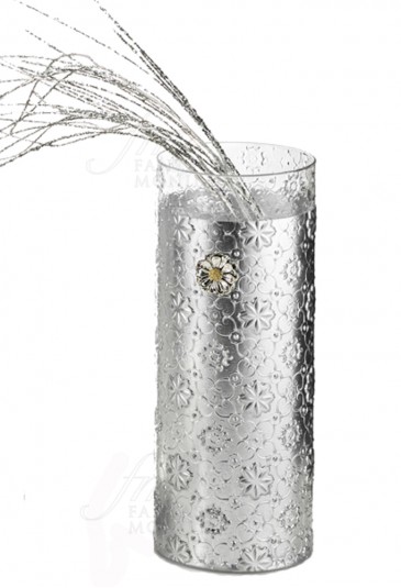 Vaso Acca Vetro Argentato Design Placcato Argento V.630 VA